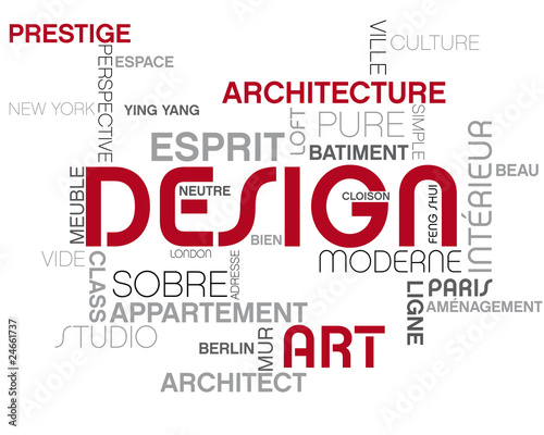 Naklejka dekoracyjna design,mots image sur le thème du design