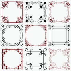 Wall Mural - Set of vintage frames for decoration and design