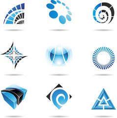 Various blue abstract icons, Set 5