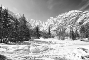 Poster - Snow on the Dolomites Mountains, Italy