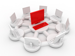 Fototapete - Conceptual image of local net