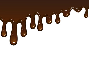 Wall Mural - Chocolate flowing drops