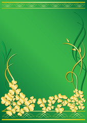 Wall Mural - vector elegant green frame with flora