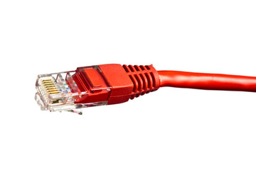 Poster - Red network plug on white