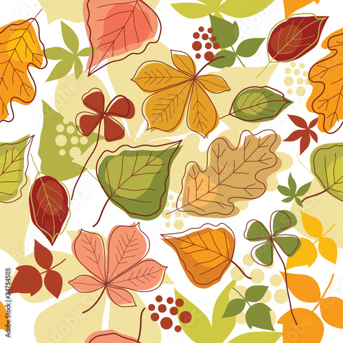 Foto-Duschvorhang nach Maß - seamless autumn background (von LenLis)