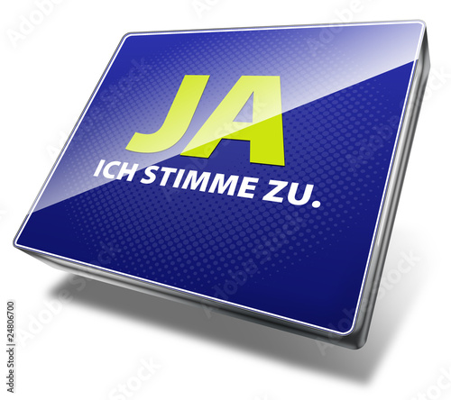 Ja Ich Stimme Zu 3d Button Stock Illustration Adobe Stock