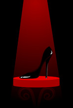 Fashion Vector Black Woman Shoes On  Background