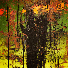 Poster - Stained rusty colorful metal. Grunge background.