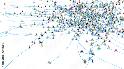Fotografía Cartoon Crowd Links, Layered System
