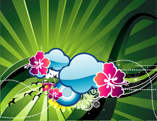 Wall Mural - composicion floral en vector