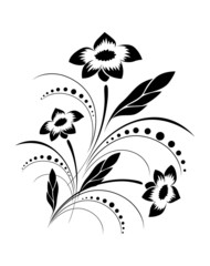 Wall Mural - Elegant flower pattern, tattoo