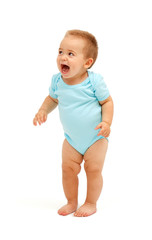 joyful baby looking up