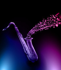 Wall Mural - jazz vector saxophone