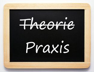 Poster - Theorie / Praxis - Konzept Schild