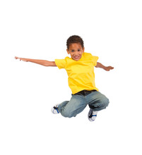 Active African Boy Jumping