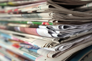 Stack of newspapers