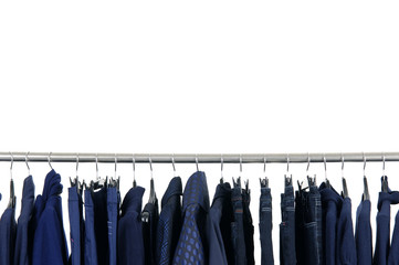 clothe on hanger in a row