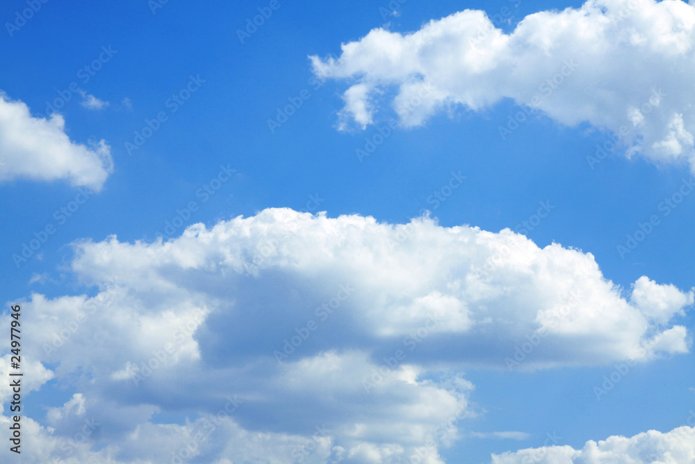 Blue sky with white clouds - obrazy, fototapety, plakaty 