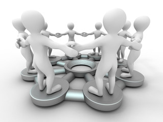 Poster - Group of people. Conceptual image of communications or teamwork.