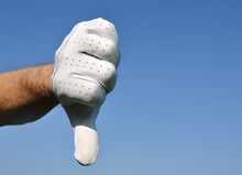 Golfer Giving Thumbs Down Sign