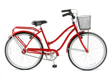Red Bicycle Over White Background