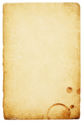 Poster - Vintage paper with coffee rings stain.