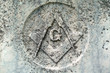 Masonic symbol detail on nineteenth century gravestone