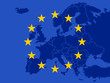 Karte von Ländern in Europa mit dem Symbol der Europäischen Union