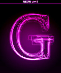 Wall Mural - Glowing font. Shiny letter G