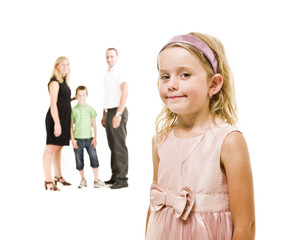 Wall Mural - Young Girl in front of her family