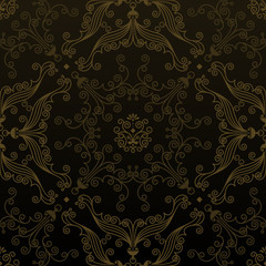 Aufkleber - Vector seamless luxury floral wallpaper pattern.