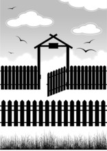 Black Fence With Gate - Elements For Design