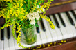 bouquet on the piano