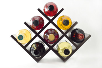 Wine rack with a few bottles