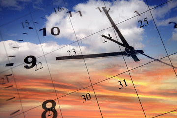 Canvas Print - Clock and calendar