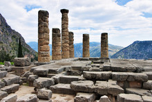 Ruins Of The Temple Of Apollo At Delphi, Greece
