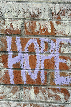 Wall Mural -  - Hope written on brick wall with chalk