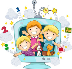 Sticker - Children On Educational TV