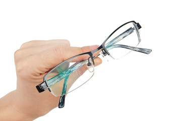 Canvas Print - eyeglasses on hand