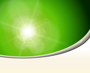 Wall Mural - abstract background green with vector sun