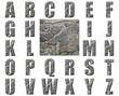Natural Grey Stone Texture Alphabet