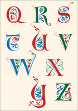 Medieval Alphabet Q-Z