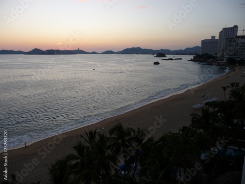 Fotografija soleil couchant baie acapulco Mexique