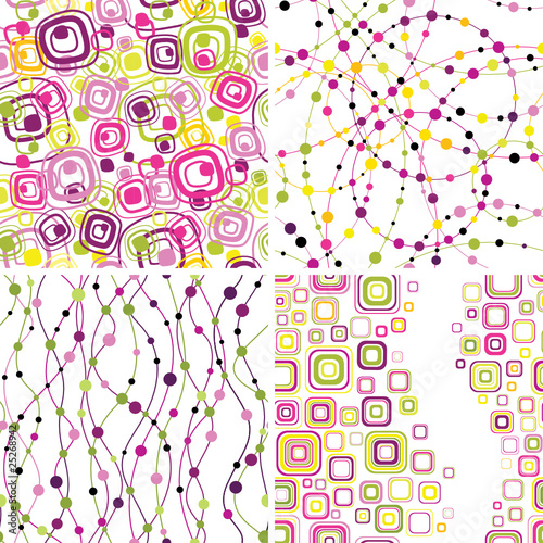 Naklejka na szafę Set of stylish seamless geometical backgrounds