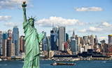 Fototapeta Nowy Jork - tourism concept new york city with statue liberty