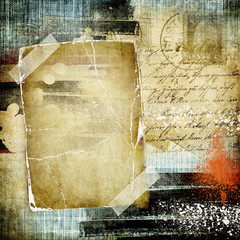 messy retro abstraction with blank page