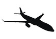 Detailliertes Flugzeug als Silhouette / Outline