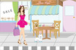 Shopping woman vector illustration