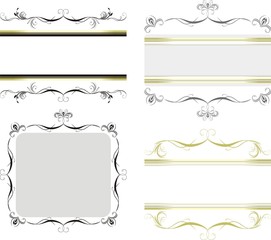 Wall Mural - Four decorative floral borders. Vector