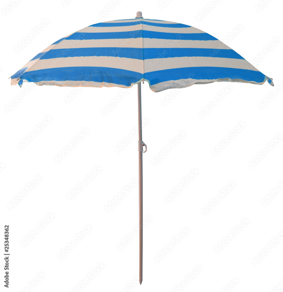 Gamesageddon Stock Parasol De Plage Bleu Avec Piquet Vacances Soleil Fond Blanc